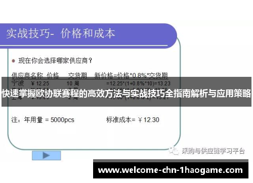 快速掌握欧协联赛程的高效方法与实战技巧全指南解析与应用策略 快速掌握欧协联赛程的高效方法与实战技巧全指南解析与应用策略